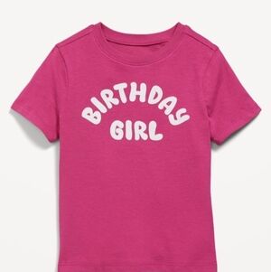 NWT/ Old Navy Pink 'Birthday Girl' Tee Size2T